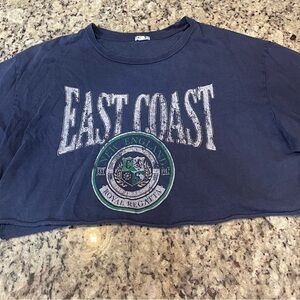 Garage Navy Graphic Crop Top